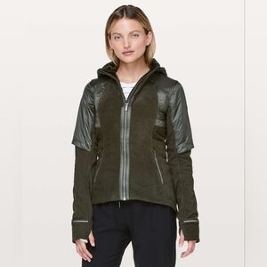 Lululemon Fleece Of Mind Jacket, Dark Olive, Size 8